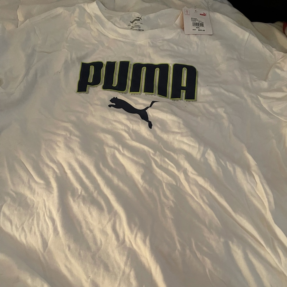 Puma white logo tee